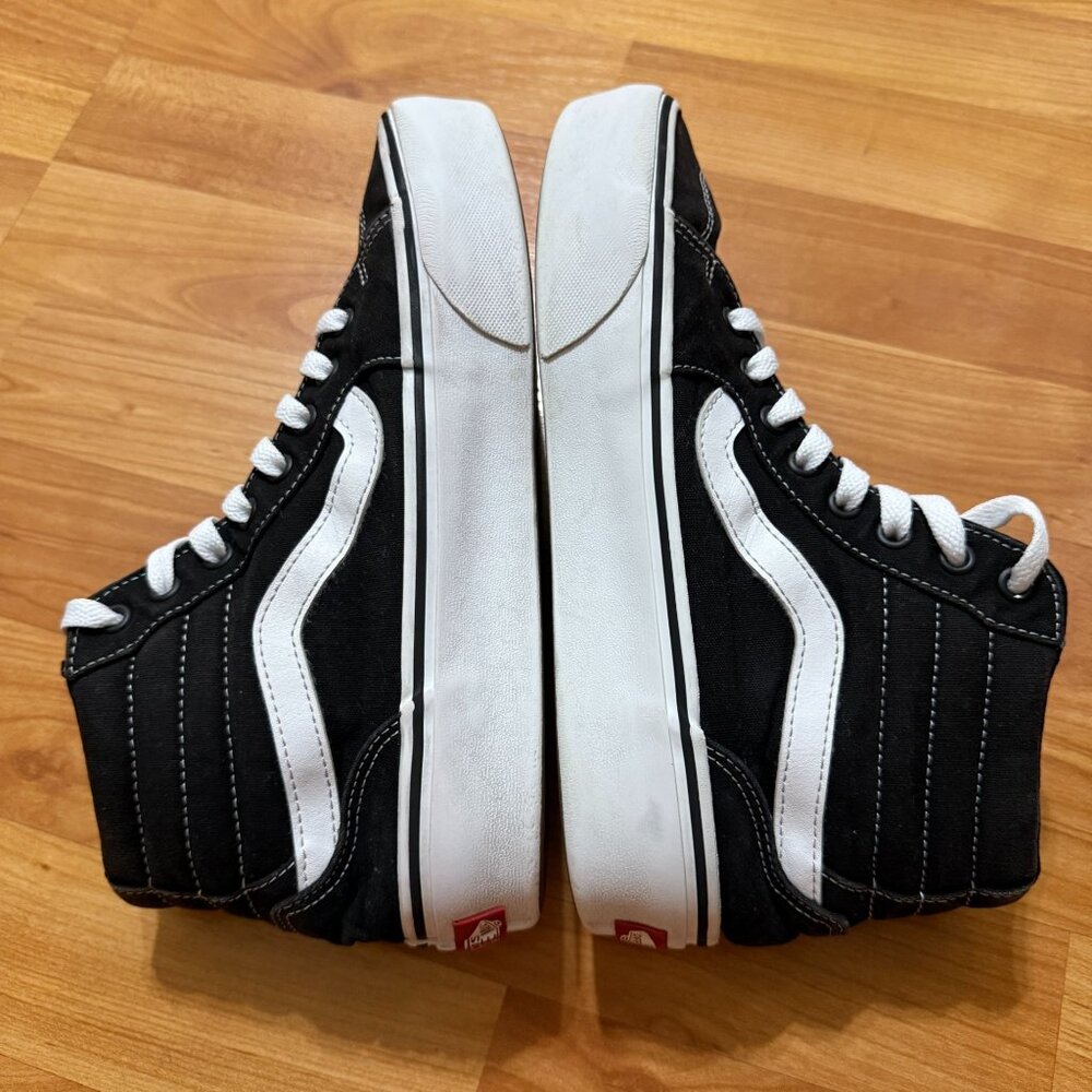 Vans Sanitized Sk8 Hi Shoes Sneaker Black White Women 8.5 High Top Skate - Picture 7 of 11